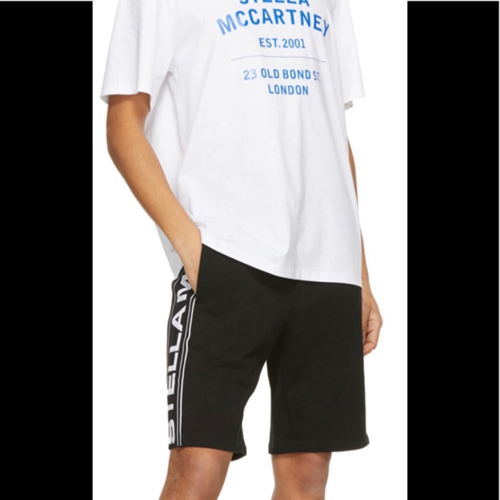 Stella Mccartney Mens Black Shared Fleece Shorts